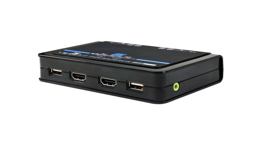 Matrix 2-Monitor KVM-Switch 4K HDMI + USB 2.0 + Audio with 1.2m PC-Cable, UNICLASS Ai-TA2i